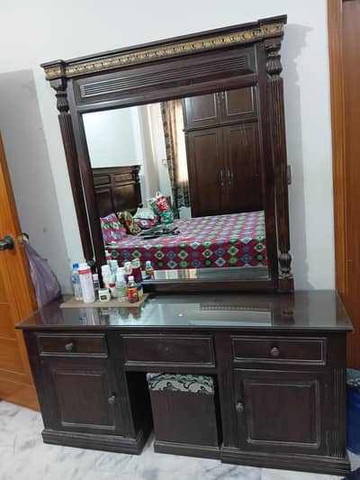 Complete Wooden Dressing Table Set with Stool (Urgent Sale)