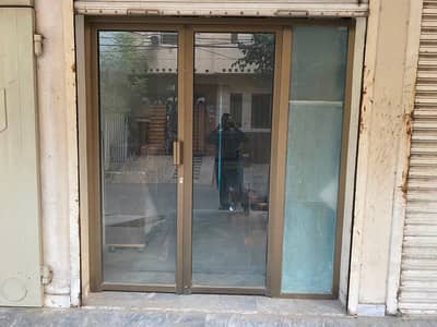 Aluminium Glass Entrance Door with Side Fixed Glass Panel