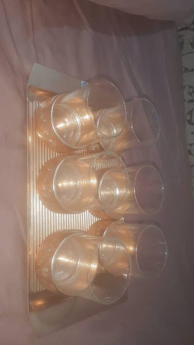 Turkish  glass Tea Cups wtih tray