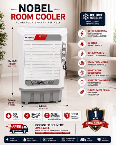 Brand New Nobel Home Appliances Room Air Cooler (AC/DC Inverter)