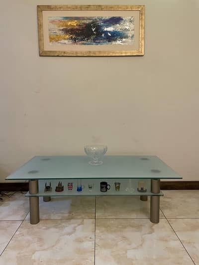 Imported Dual-Tier Tempered Glass Center Table / TV Rack