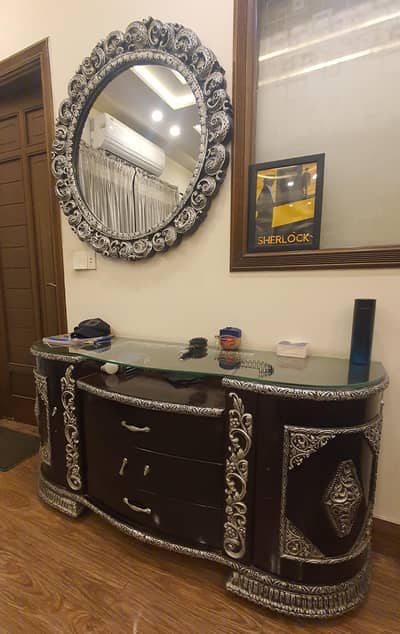 Dressing Table with Round Mirror | Chandi Kaam | Bridal Style