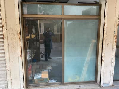 Aluminium Sliding Glass Shop Front Window with Fixed Panels