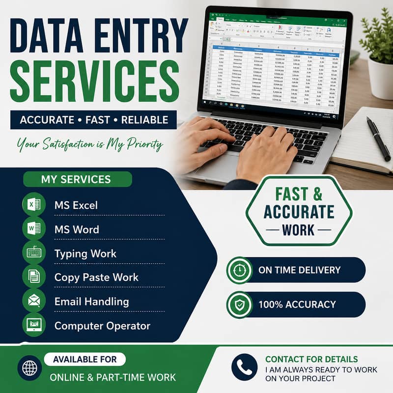 Online Data Entry Services | Excel, Copy Paste & Typing Work 0