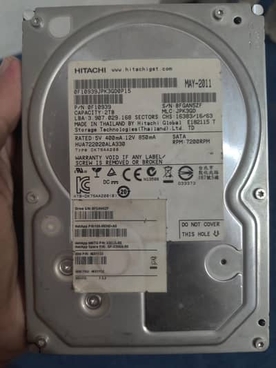 Hitachi 2TB HDD For Sale – Excellent Condition