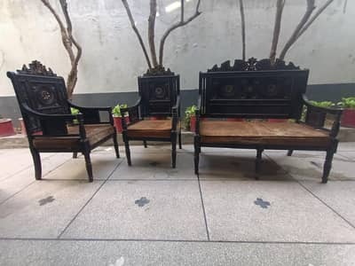 Solid Wood Traditional Chinioti Sofa Set