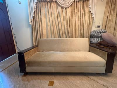 Two Velvet Sofa cum bed