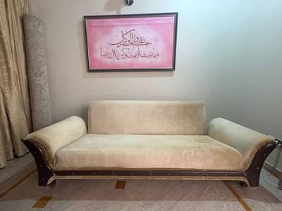 Habitt Velvet Sofa cum bed