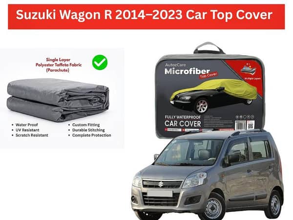 Suzuki Wagon R 2014–2023 Parachute Silver Car Top Cover | Heat Proof | Double Stitched | Waterproof