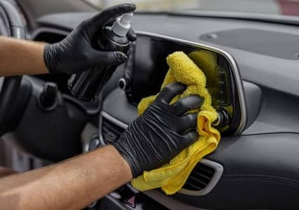 car interior cleaning with ribbon Polish available door step