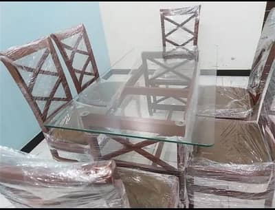 6 chair solid brand new dinning table