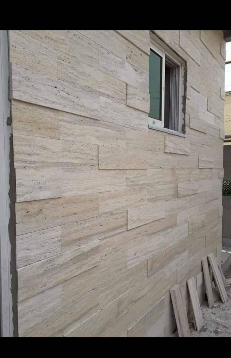Travertine Stone Tiles for Wall Cladding & Front Elevation 0