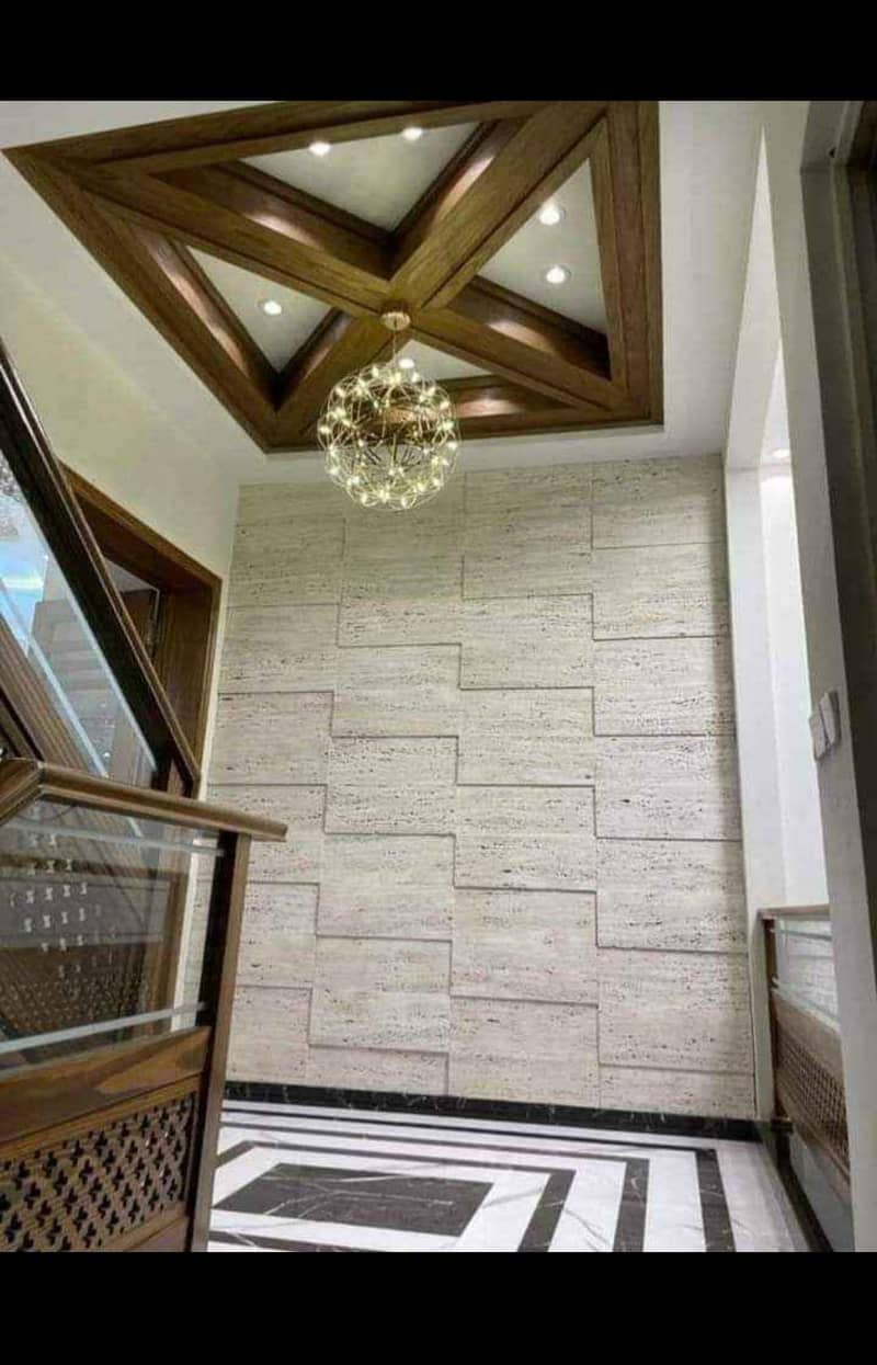 Travertine Stone Tiles for Wall Cladding & Front Elevation 1