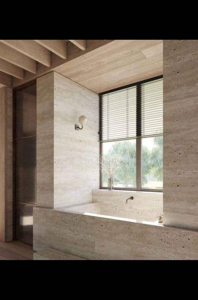 Travertine Stone Tiles for Wall Cladding & Front Elevation 8
