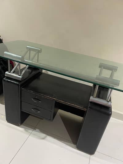 Office Computer Table / Glass Top Study Desk for Sale