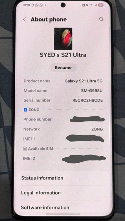 Samsung Mobile S21 Ultra