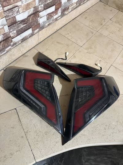 Honda Civic Audi Style Lava Tail Lights Smoke