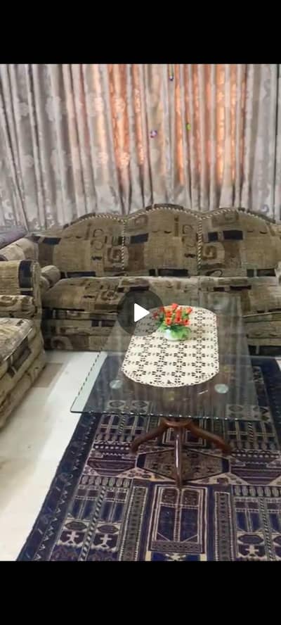 5 seater Sofa set with Glass table