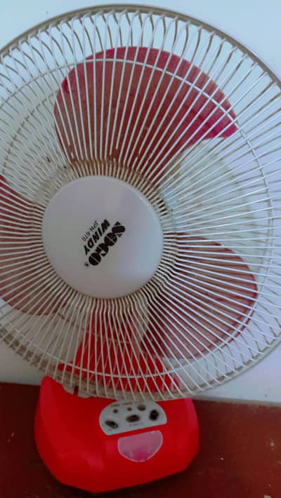 Portable Table Fan. . . White and Red