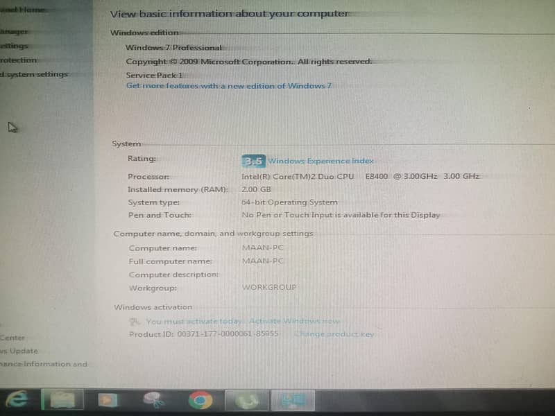 Computer setup Core 2due 12