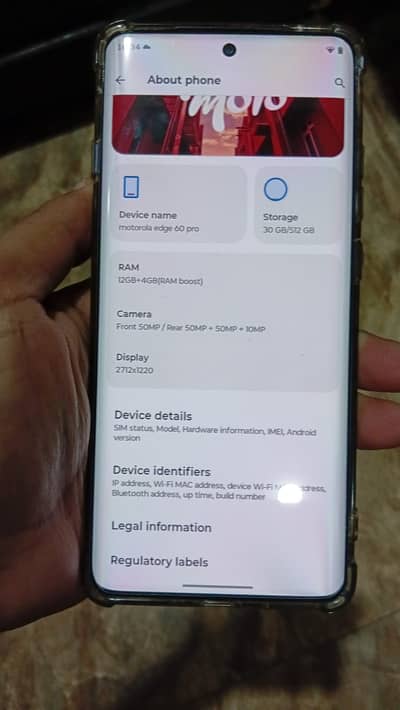 Motorola Edge 6o pro, 12/512, 10/10 Condition,