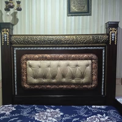 bed with side table
