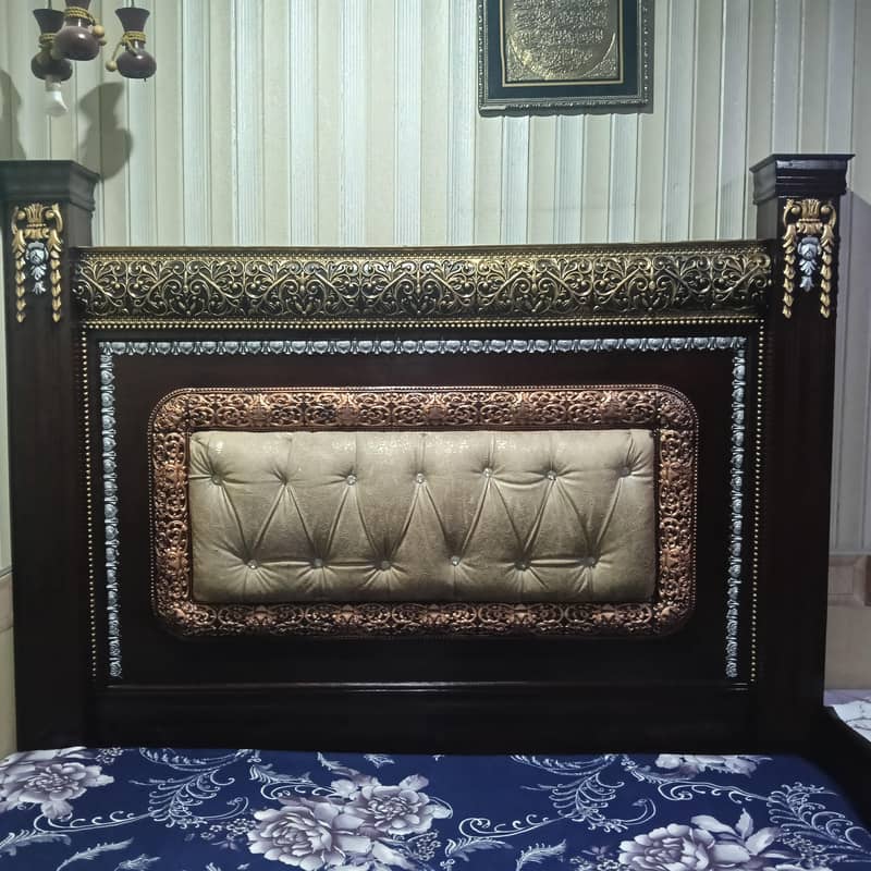 bed with side table 0