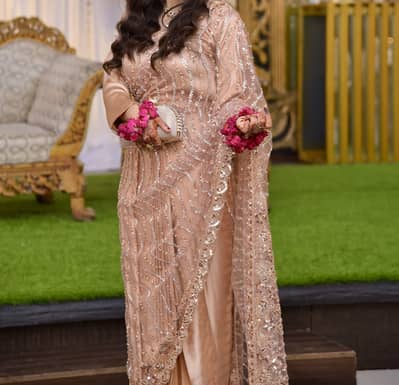 Blush peach saree