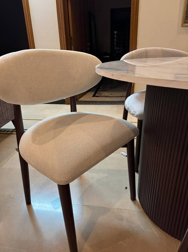 dining table round marble top solid wood 3