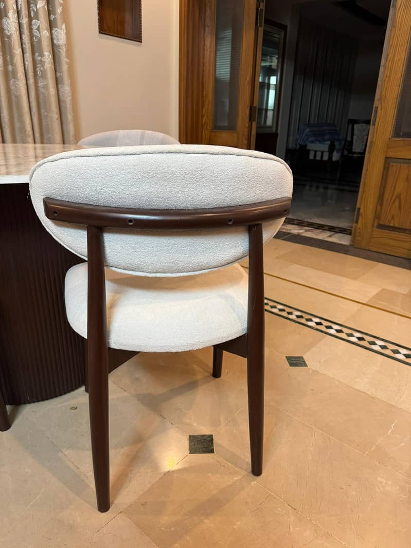 dining table round marble top solid wood 5