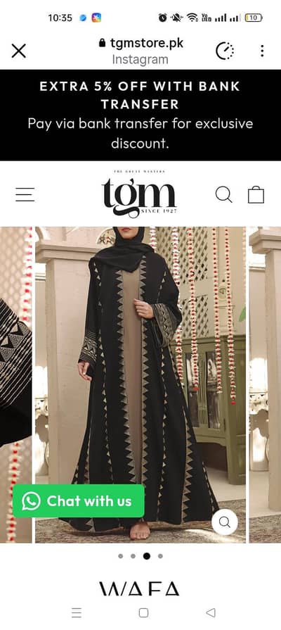 abaya from tgm 9/10 condition. the article is fresh