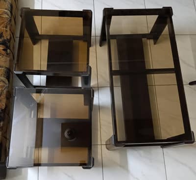 Centre table with two side tables