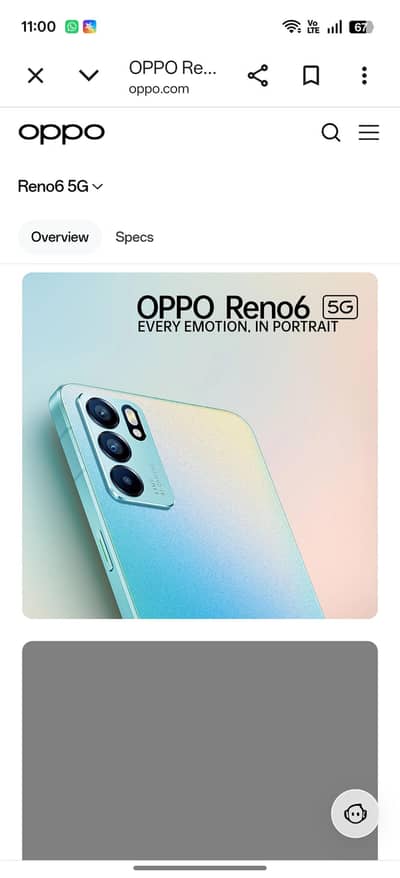 OPPO Reno 6 5g indian model