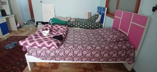 Kids Room Boy & Girl beds, Study table with bookshelves 2 in 1