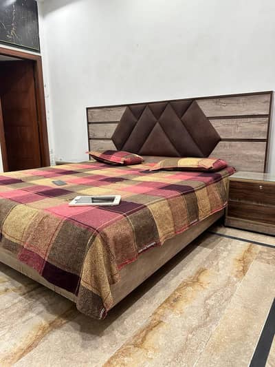 Bed and side table and dressing