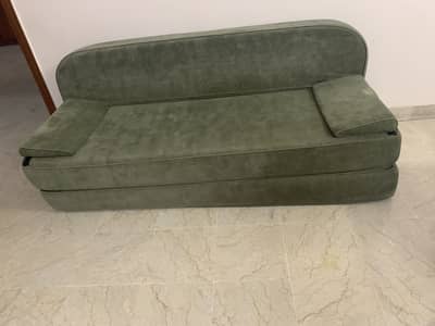 Comfortable Olive Green Convertible Sofa for Sale