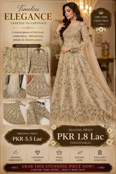 Bridal Maxi/ Bridal Dress/ Wedding dress / Fancy /walima barat dress