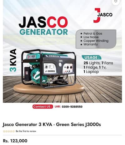 Jasco generator 3KVA