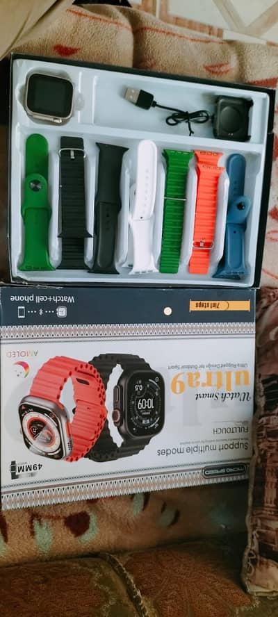 Ultra 9 Smart Watch 49mm with 6 Extra Straps – Like New