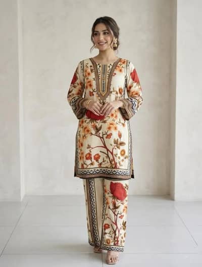 Pakistani Printed Kurta Pajama Set