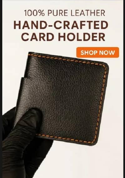 leather wallet 100% hand made , card holder