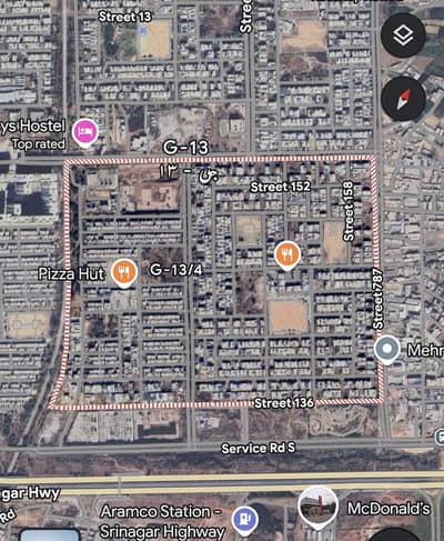 10 Marla (35x70) 50 ft wide street plot for sale G-13/4 Islamabad
