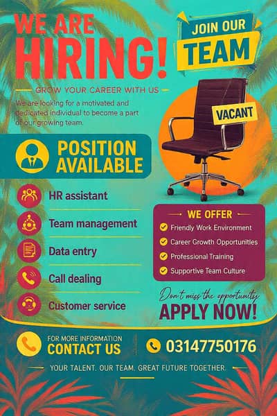indoor office work. . . great opportunity