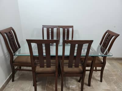 6 seater dinning set , table and chairs
