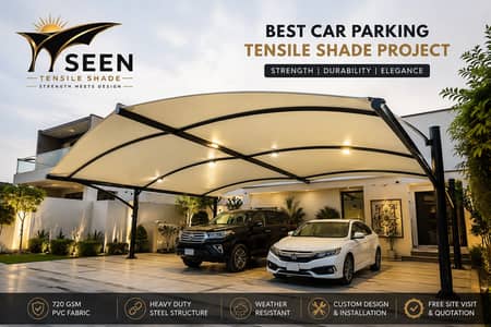 Car Parking Tensile Shade | PVC Fabric Shade | SEEN TensileShade