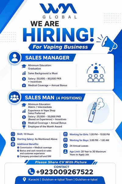 Sales Jobs Indoor Attractive Package