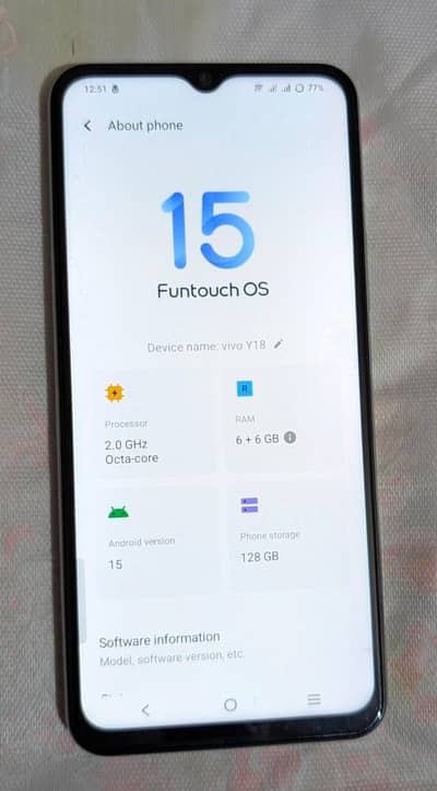 Vivo Y18 10/10 6+6Ram 128Gb Complete Box