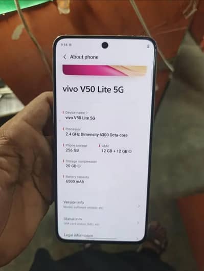 Vivo V50 Lite pta approved 12/256 10/10 no box