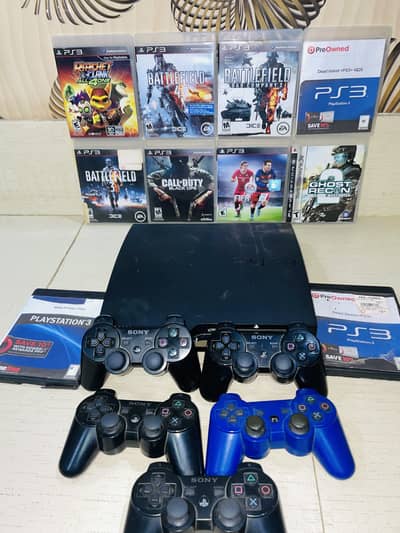 Playstation 3 jailbreak 10cds 7 games installed 5 controllers