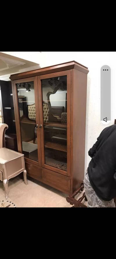 wooden showcase for crocery